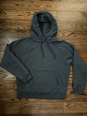 Reformation Dark Purple/Grey Hooded Organic Cotton Sweatshirt. Size M